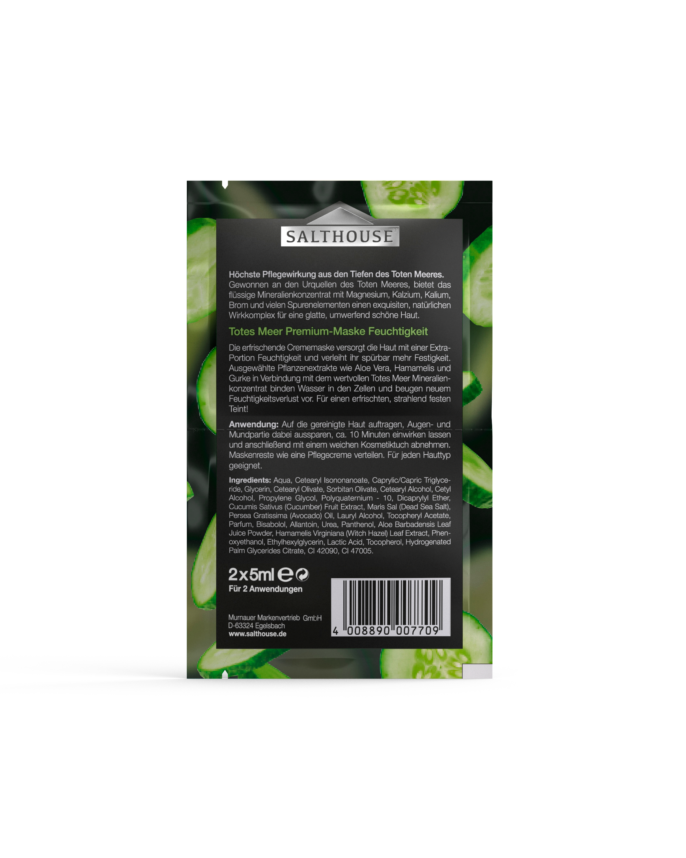 SALTHOUSE® Original Totes Meer Therapie | Premium-Maske | Feuchtigkeit | 2x 5 ml