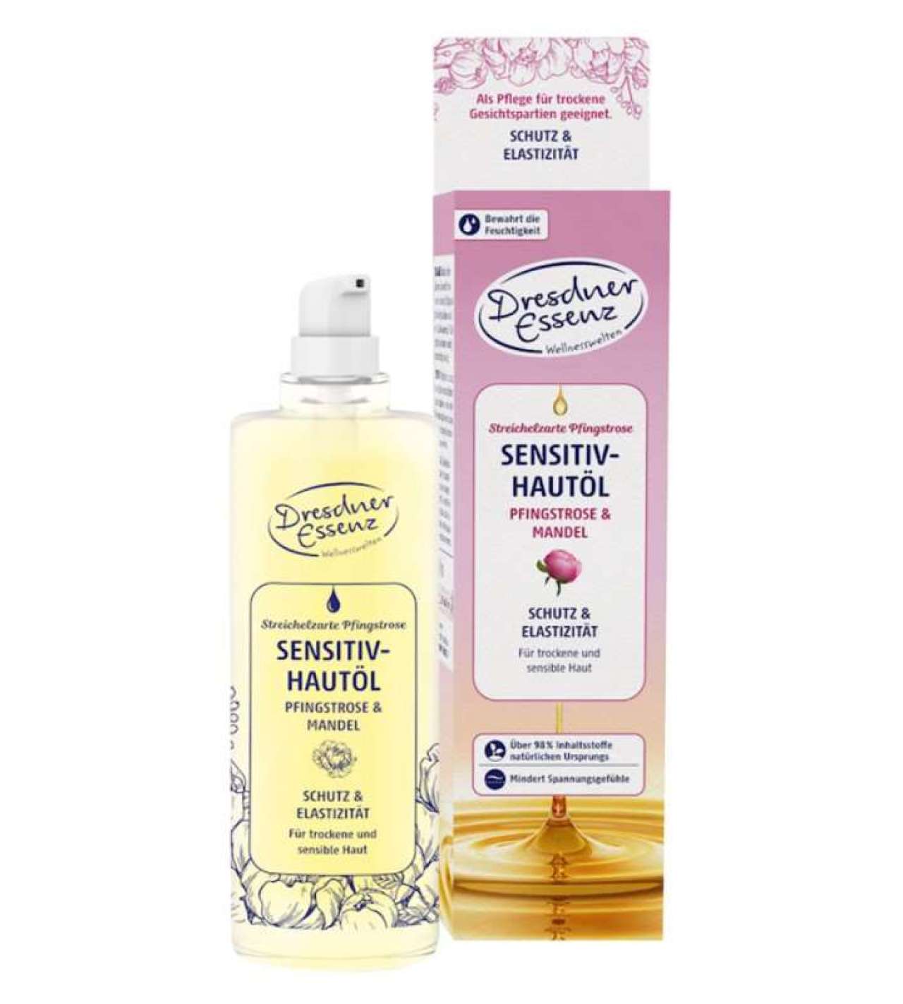 Dresdner Essenz Sensitiv Hautoel Streichelzarte Pfingstrose 100ml