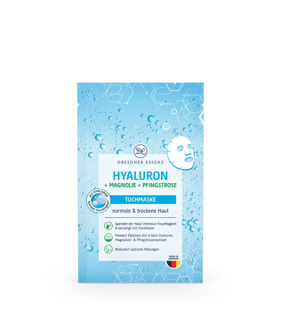 Dresde Essenz® | Masque en feuille | Acide Hyaluronique + Magnolia + Pivoine