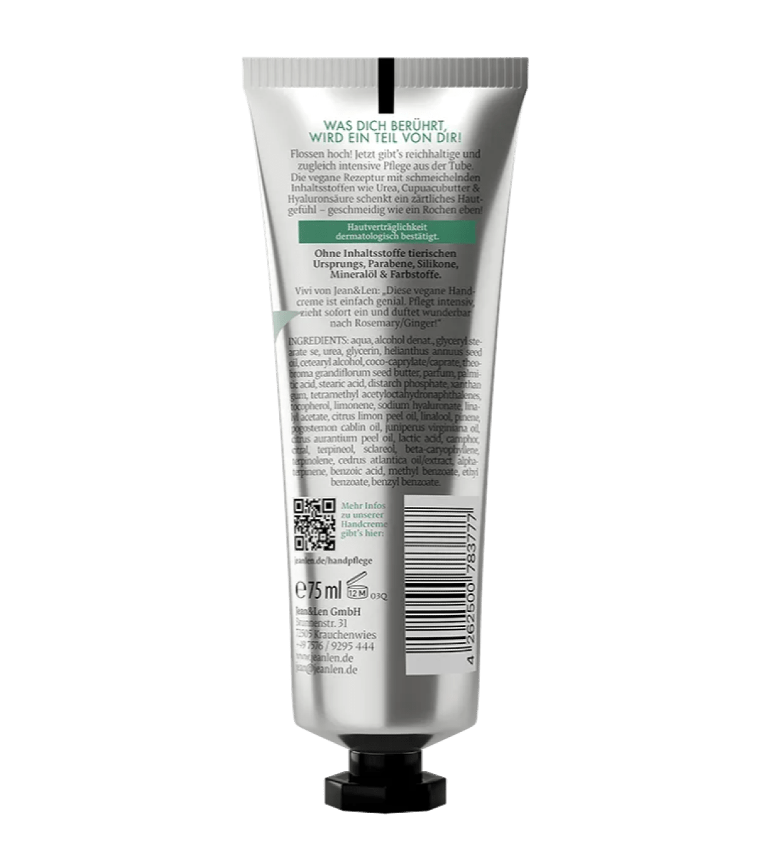 Jean & Len® | Sehr geile Handcreme | Rosemary/Ginger Urea | 75ml