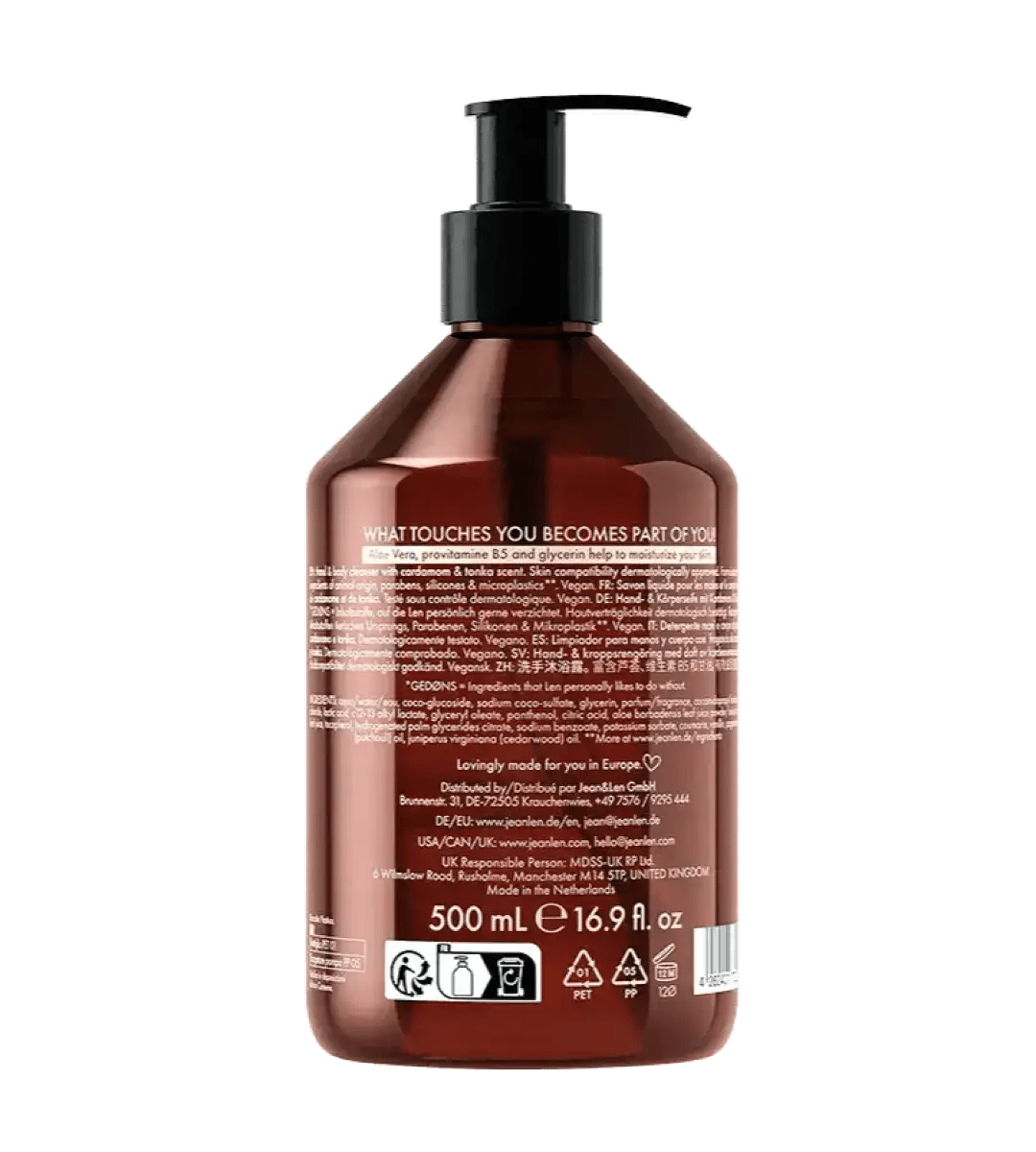 Jean & Len® | Hand & Body Cleanser | Cardamom/Tonka | 500ml