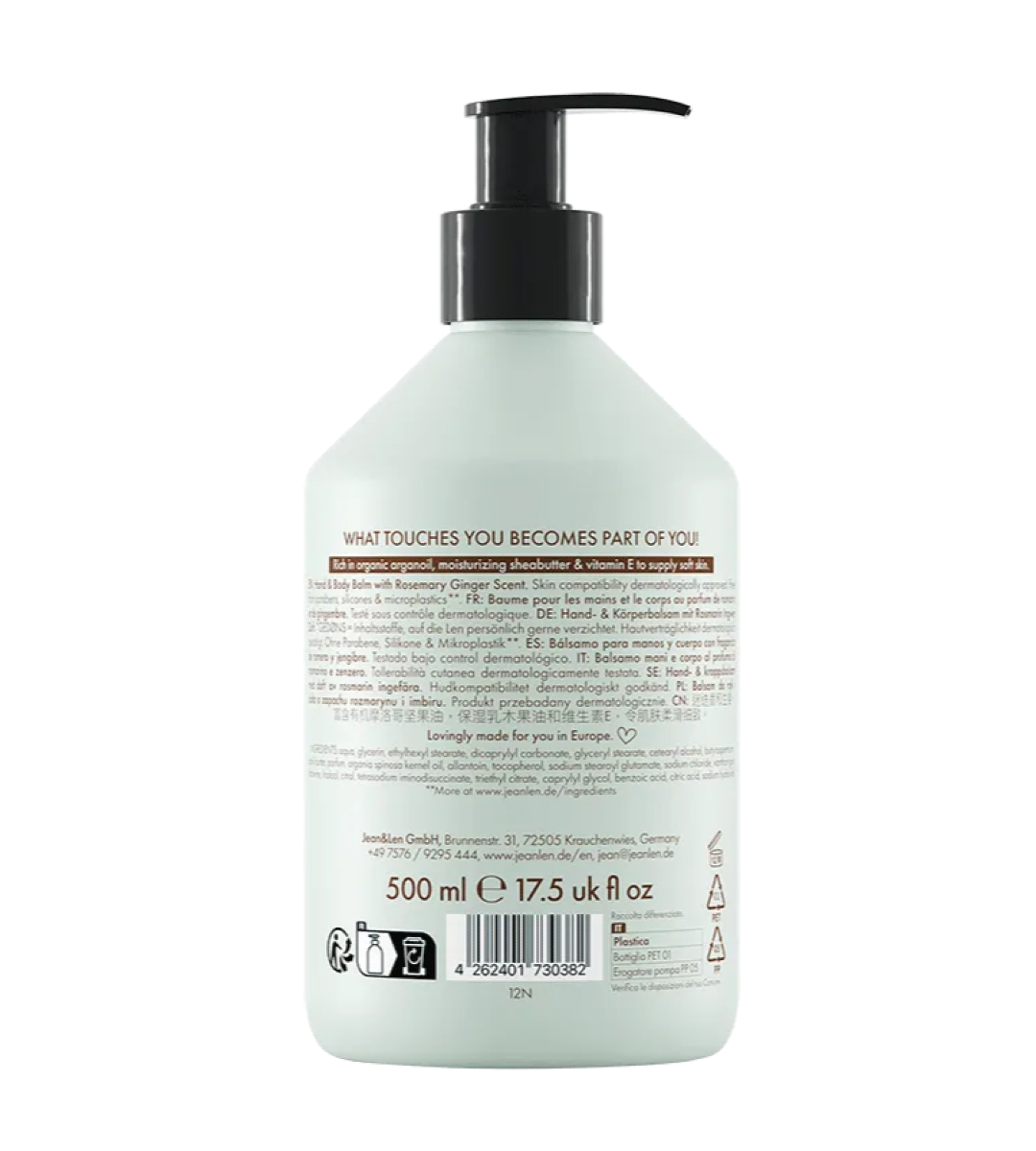 Jean & Len® | Heavenly Hand & Body Balm | Rosemary/Ginger | 500ml