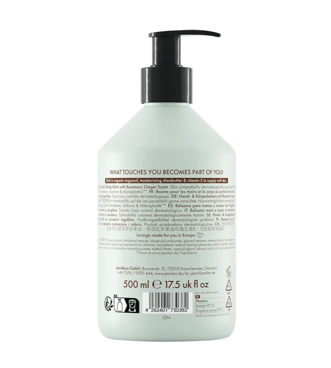 Jean & Len® | Heavenly Hand & Body Balm | Rosemary/Ginger | 500ml