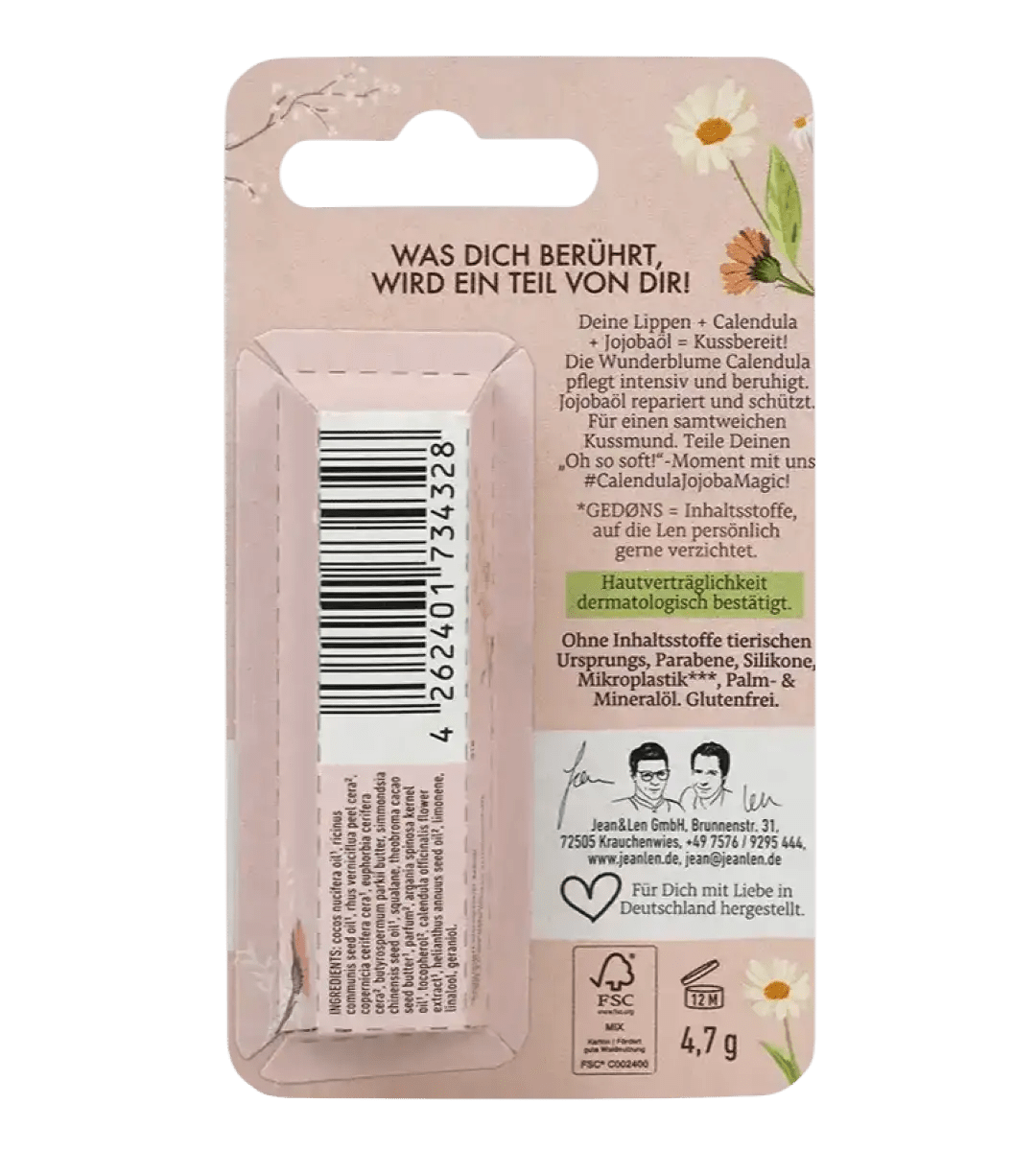 Jean & Len® | Lippenpflege | Calendula/Jojobaöl | 4,7g