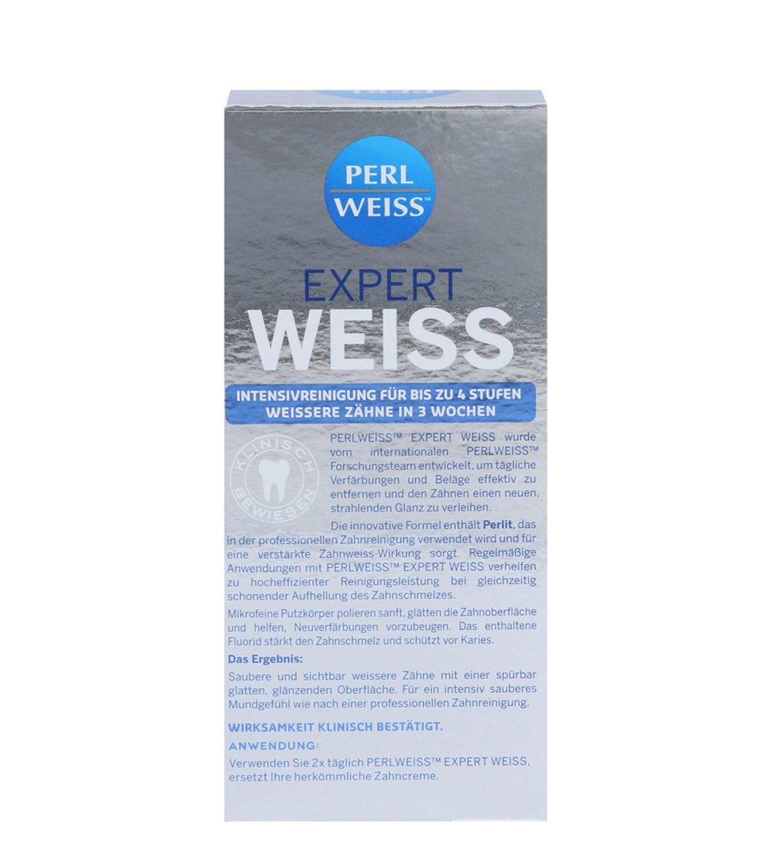 Perlweiss® | Expert Weiss Zahncreme | Bis zu 4 Stufen weissere Zähne in 3 Wochen | 50 ml