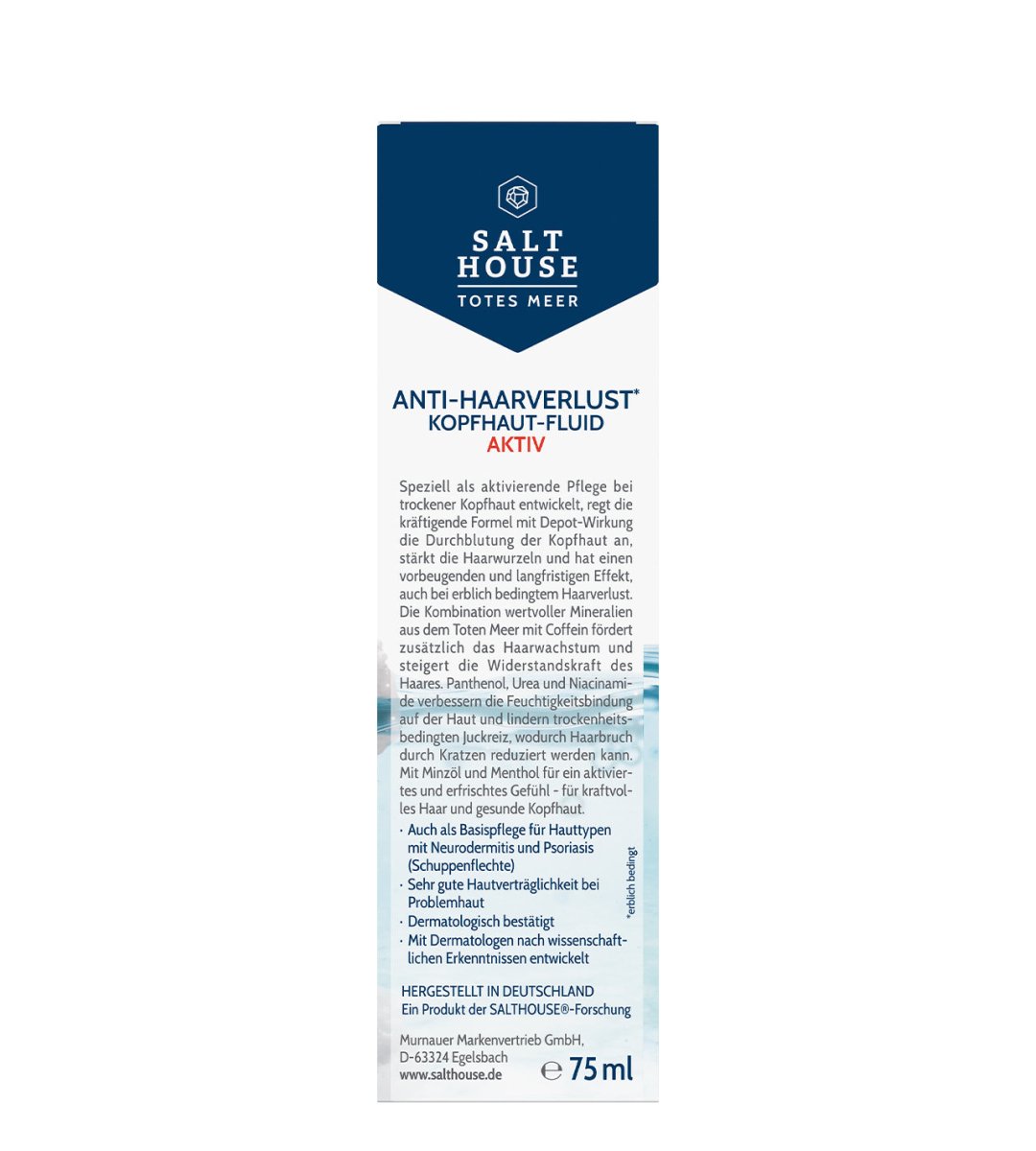 SALTHOUSE® Original Totes Meer Therapie | Anti-Haarverlust Kopfhaut-Fluid Aktiv | 75 ml