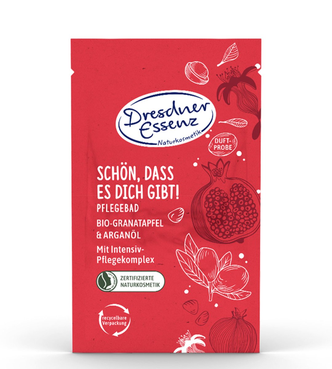 Dresdner Essenz® | Pflegebad | "Schön. dasss es dich gibt!" | Bio-Granatapfel & Arganöl | 60 g