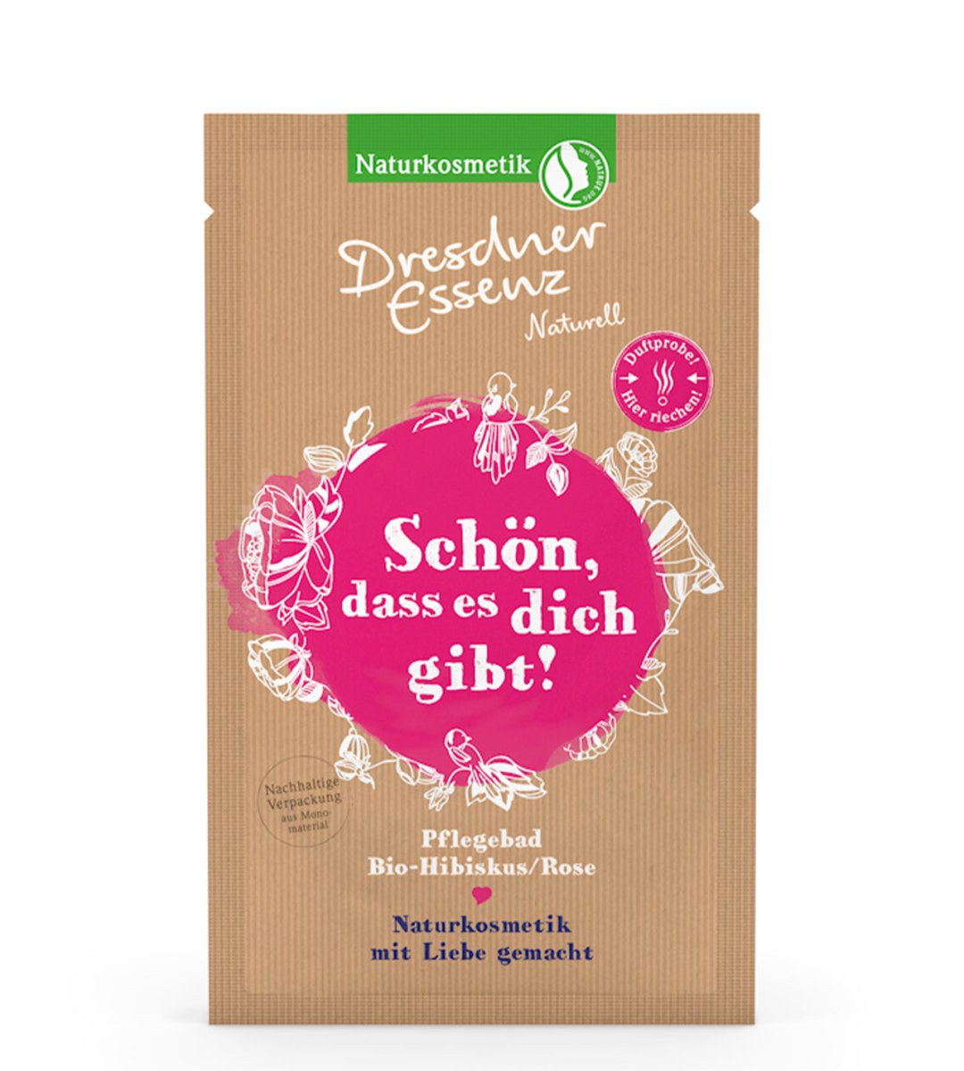 Dresdner Essenz® | Pflegebad | "Schön, dass es dich gibt!" | Bio-Hibiskus/Rose | 60 g