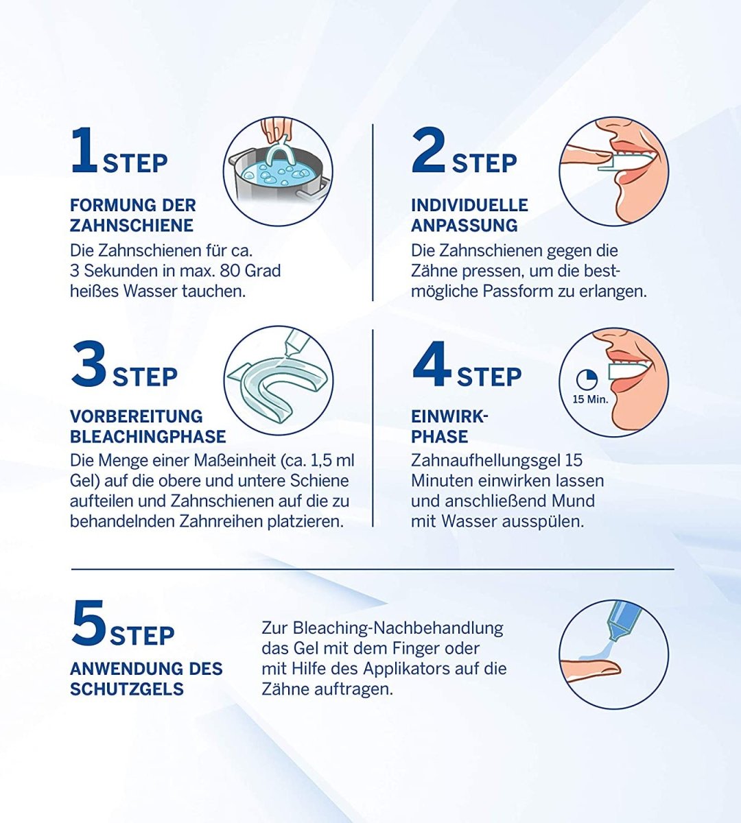 Perlweiss® | Dental Bleaching Set | 8 Stufen weißere Zähne nach 7 Tagen | Repair & Protect Schutzgel | 10 ml