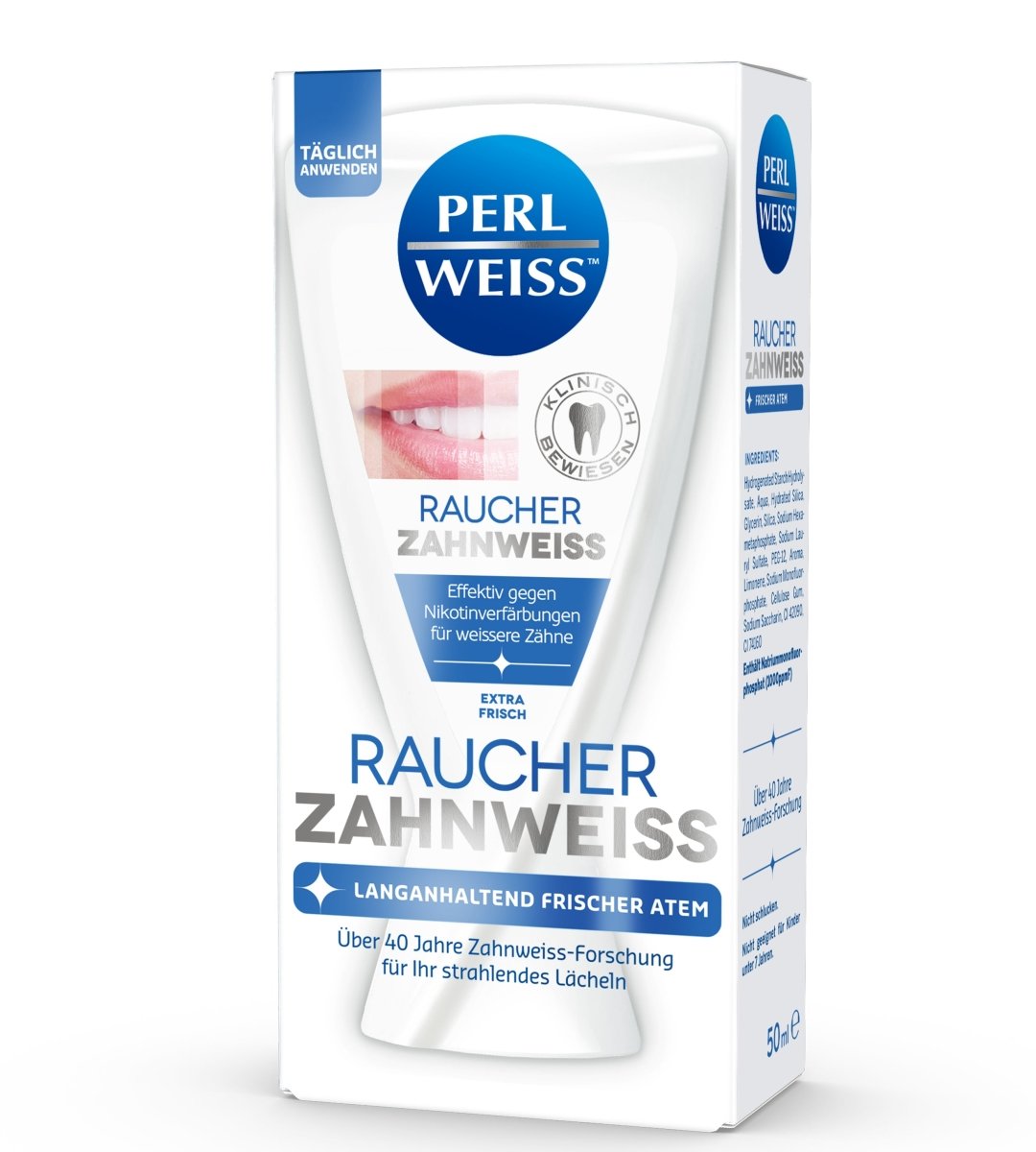 Perlweiss® | Raucher Zahnweiss | Entfernt effektiv hartnäckige Raucherbeläge und Verfärbungen | 50 ml