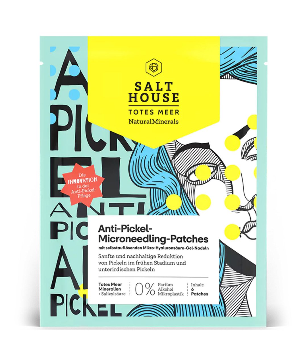 SALTHOUSE® Totes Meer Natural Minerals | Anti-Pickel- Microneedling- Patches | 6 Stück