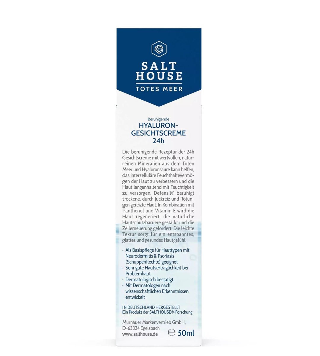 SALTHOUSE® Original Totes Meer Therapie | Hyaluron Gesichtscreme 24h | 50ml