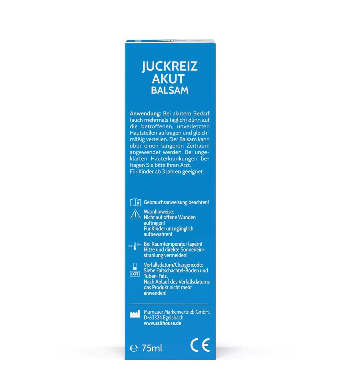 Salthouse TotesMeer Salz Therapie Juckreiz Akut Balsam Faltschachtel rechts 75ml