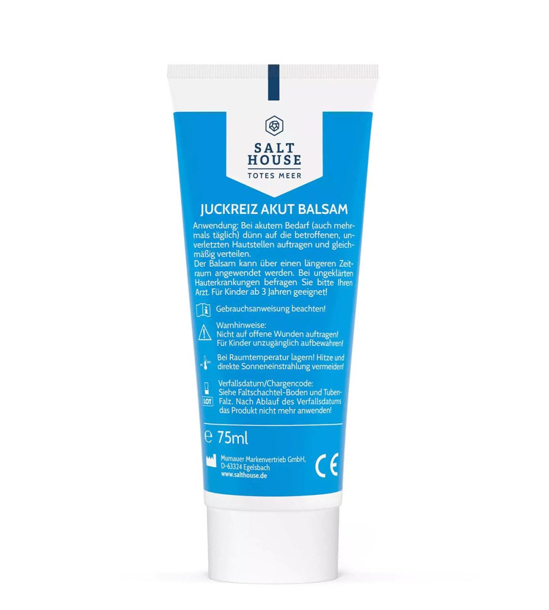 Salthouse TotesMeer Salz Therapie Juckreiz Akut Balsam Tube Rückseite 75ml