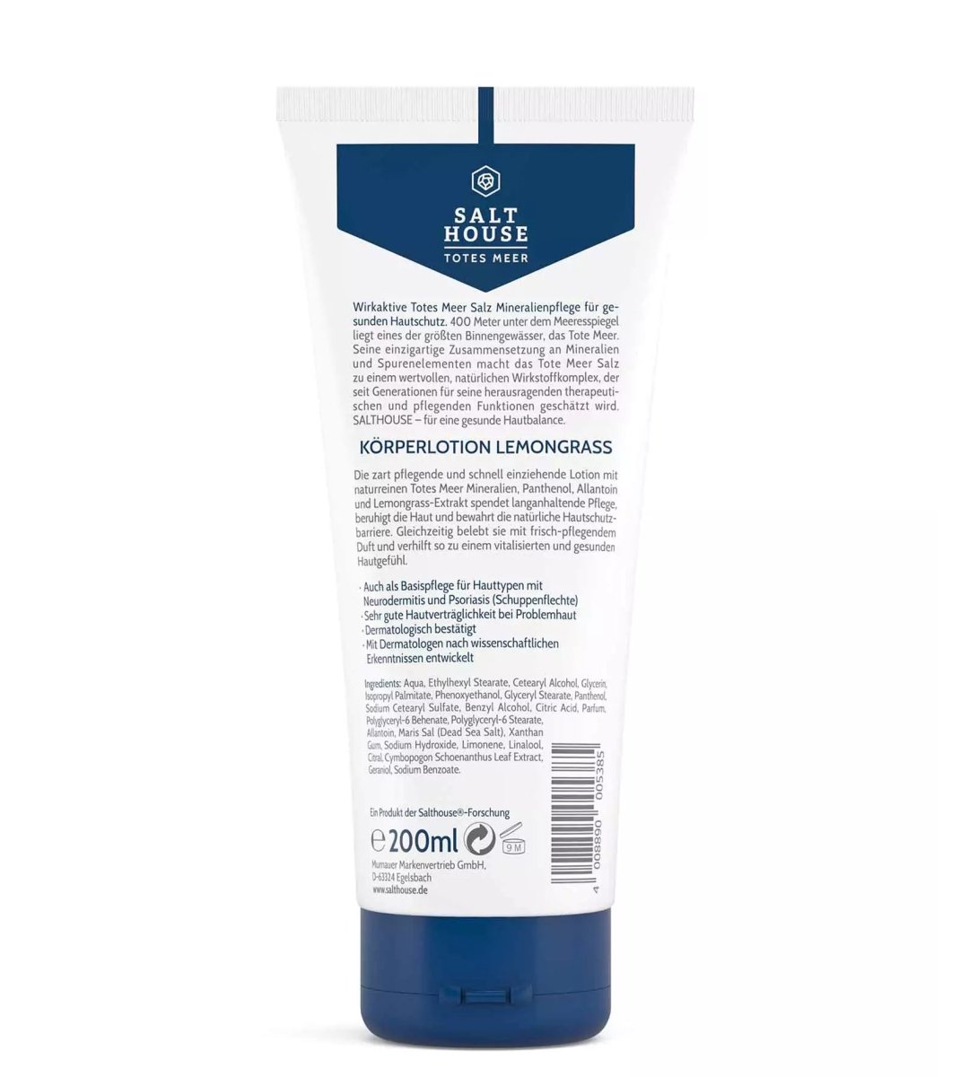 SALTHOUSE® Original Totes Meer Therapie | Körperlotion | Lemonengras | 200 ml