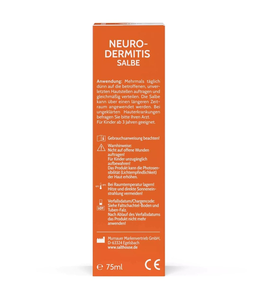 SALTHOUSE® Original Totes Meer Therapie | Neurodermitis Salbe Faltschachtel rechts 75ml