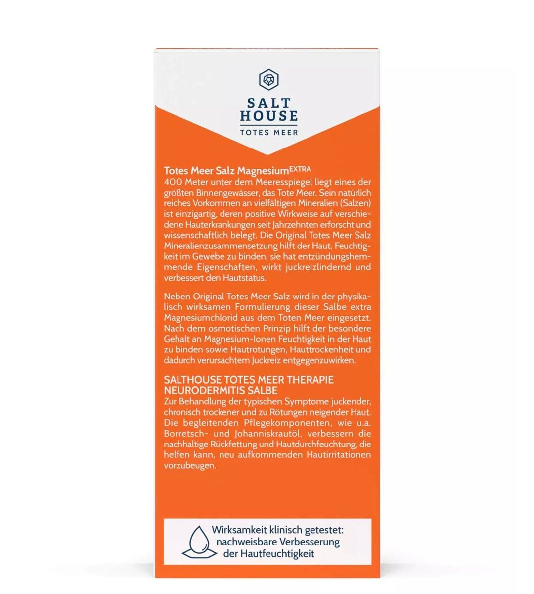 SALTHOUSE® Original Totes Meer Therapie | Neurodermitis Salbe Faltschachtel Rueckseite 75ml