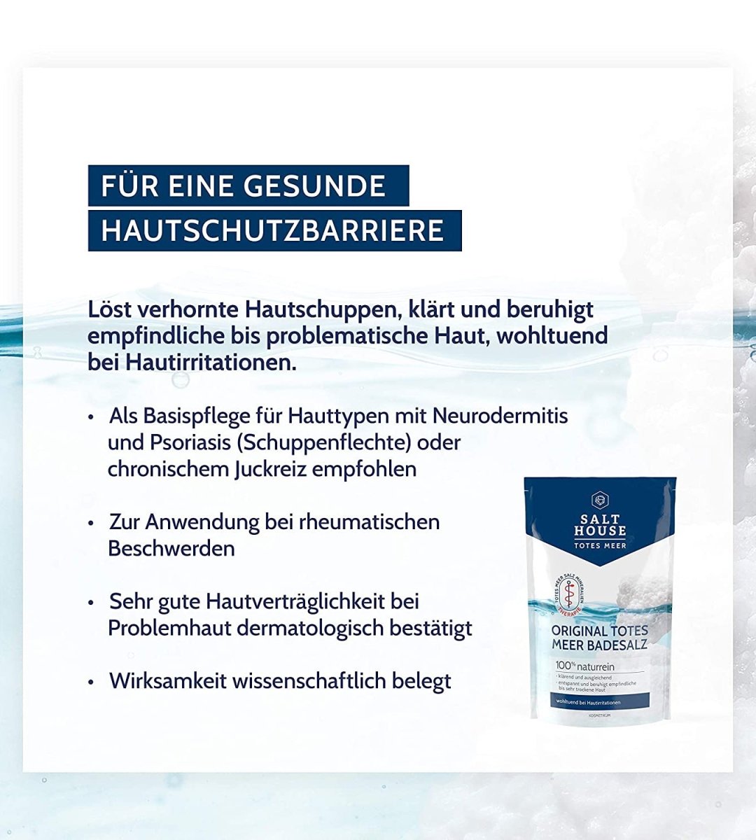 SALTHOUSE® Original Totes Meer Therapie | Badesalz PUR | vegan | 500g