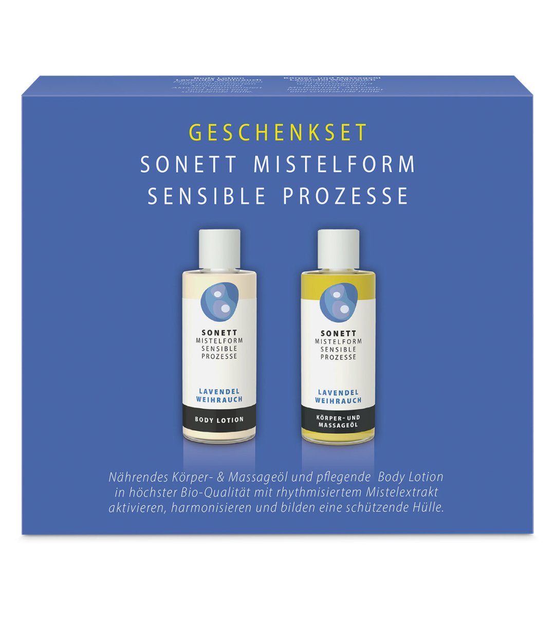 Sonett® | Körper-und Massageöl & Body Lotion | Lavendel Weihrauch | Geschenkset | 2x 50ml