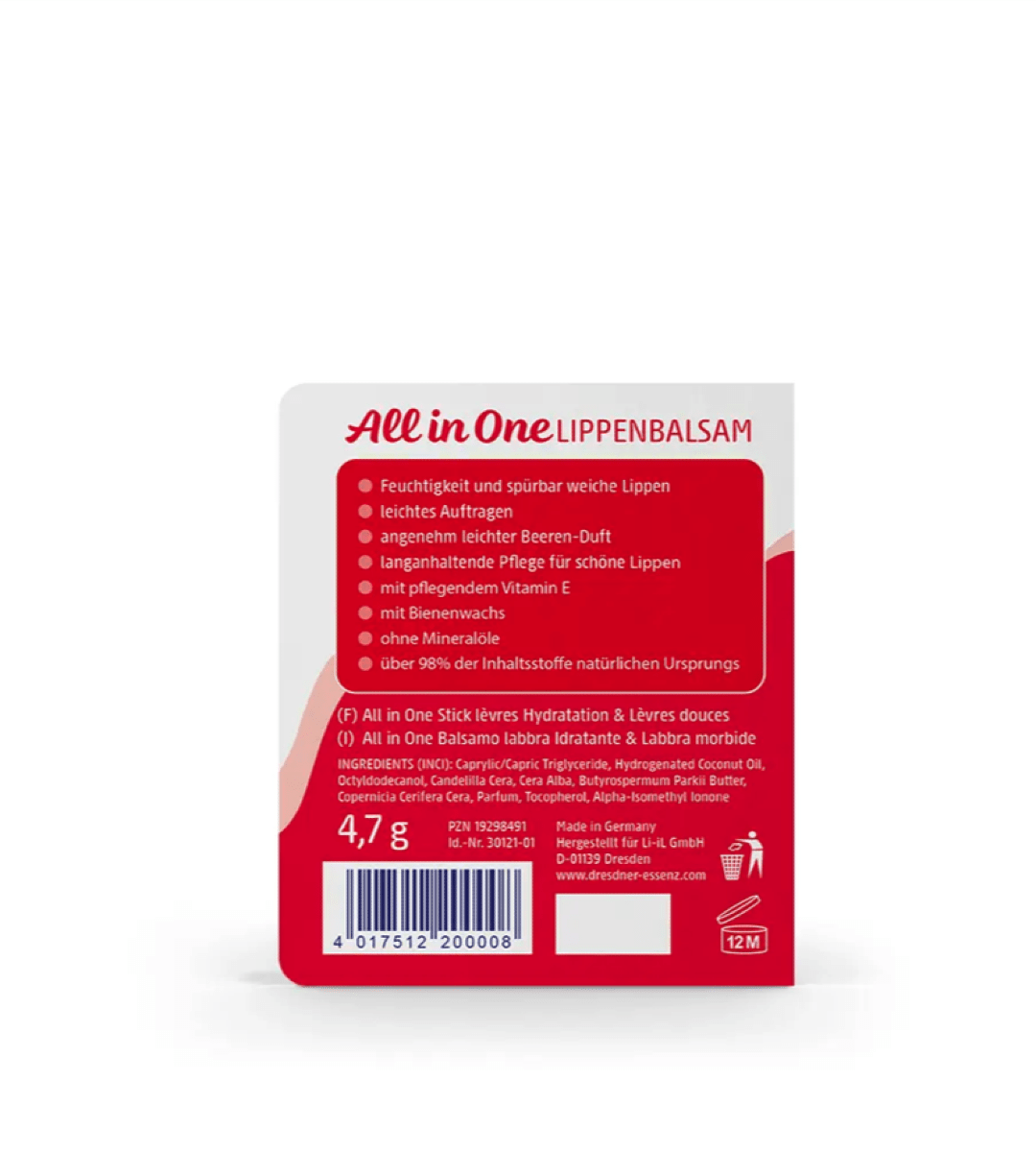 Dresdner Essenz® | All in One Lippenbalsam | Beeren-Duft | 4,7g