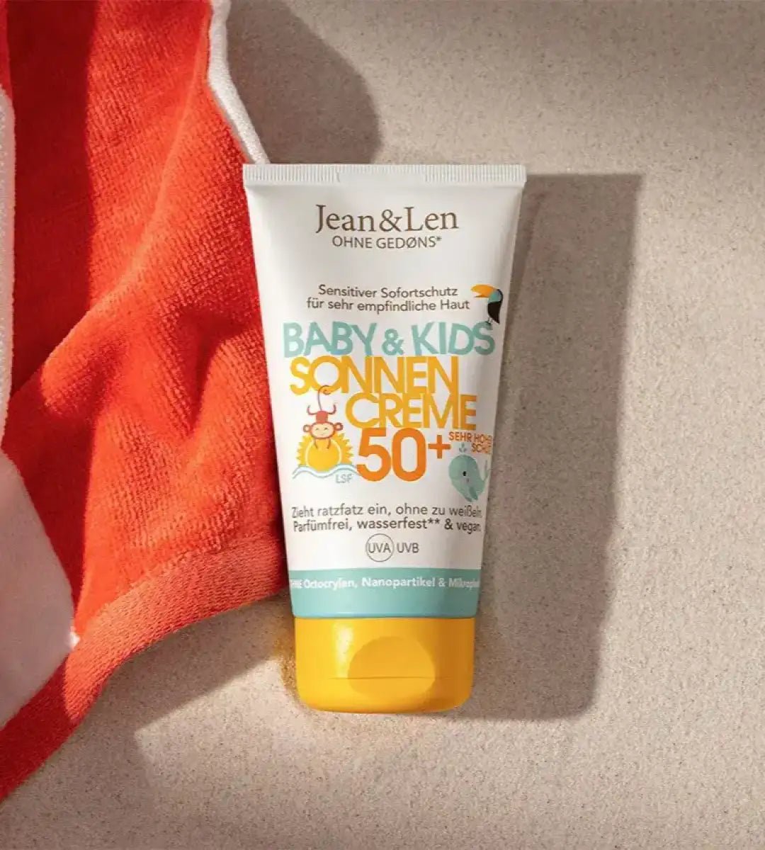 Jean &amp; Len® | Crème solaire pour peaux sensibles | Bébé et enfant FPS 50+ | 150 ml