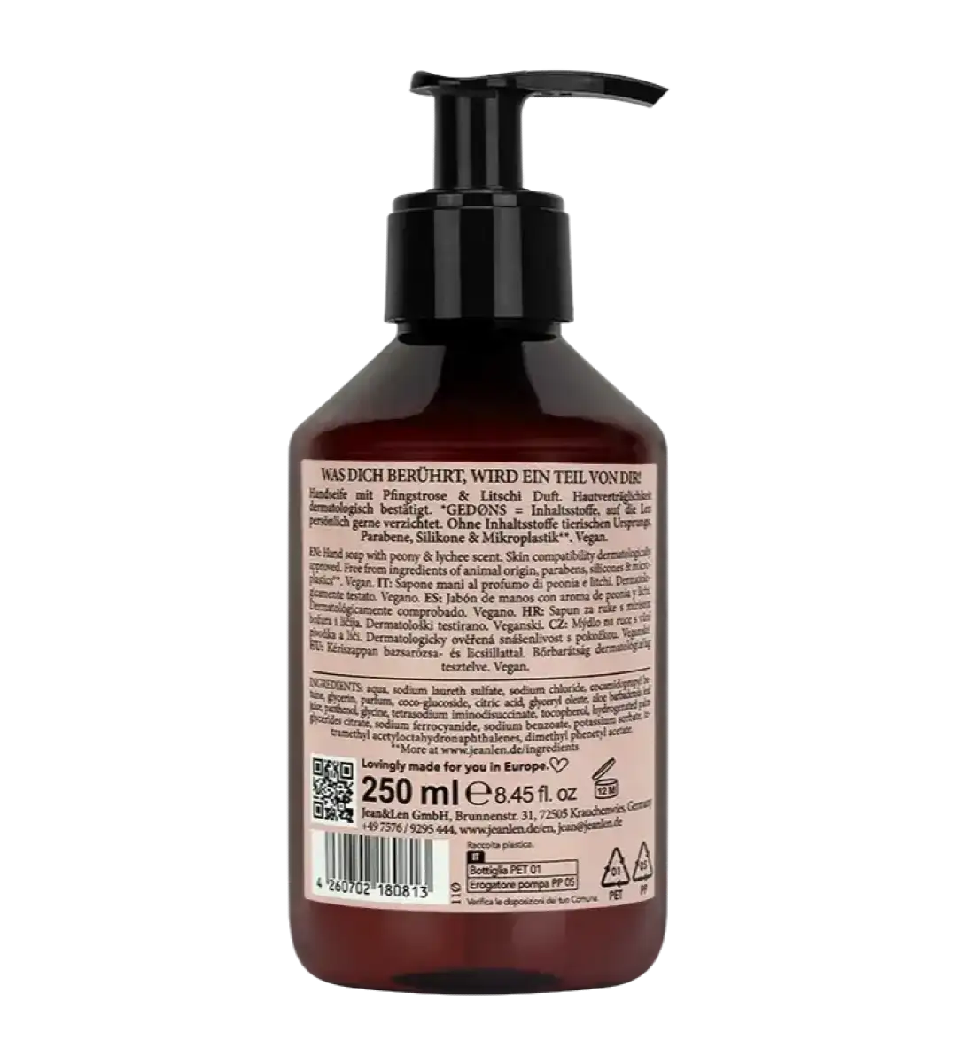 Jean & Len® | Handseife | Pfingstrose/Litschi | 250ml