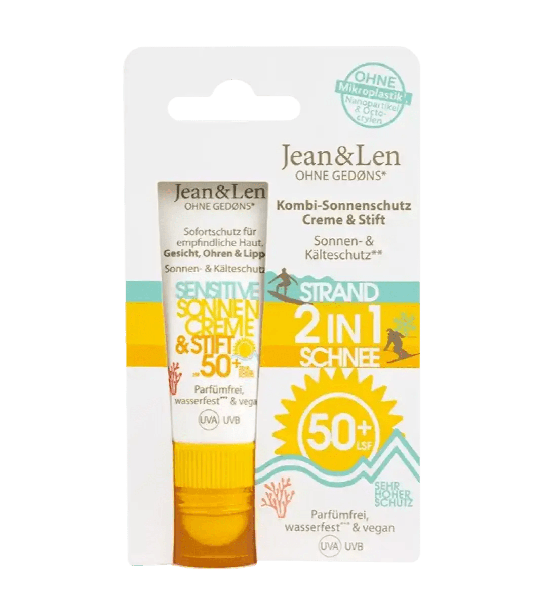 Jean & Len® | 2in1 Sonnenschutz für Lippen und Gesicht | LSF 50+ | 20ml + 3g