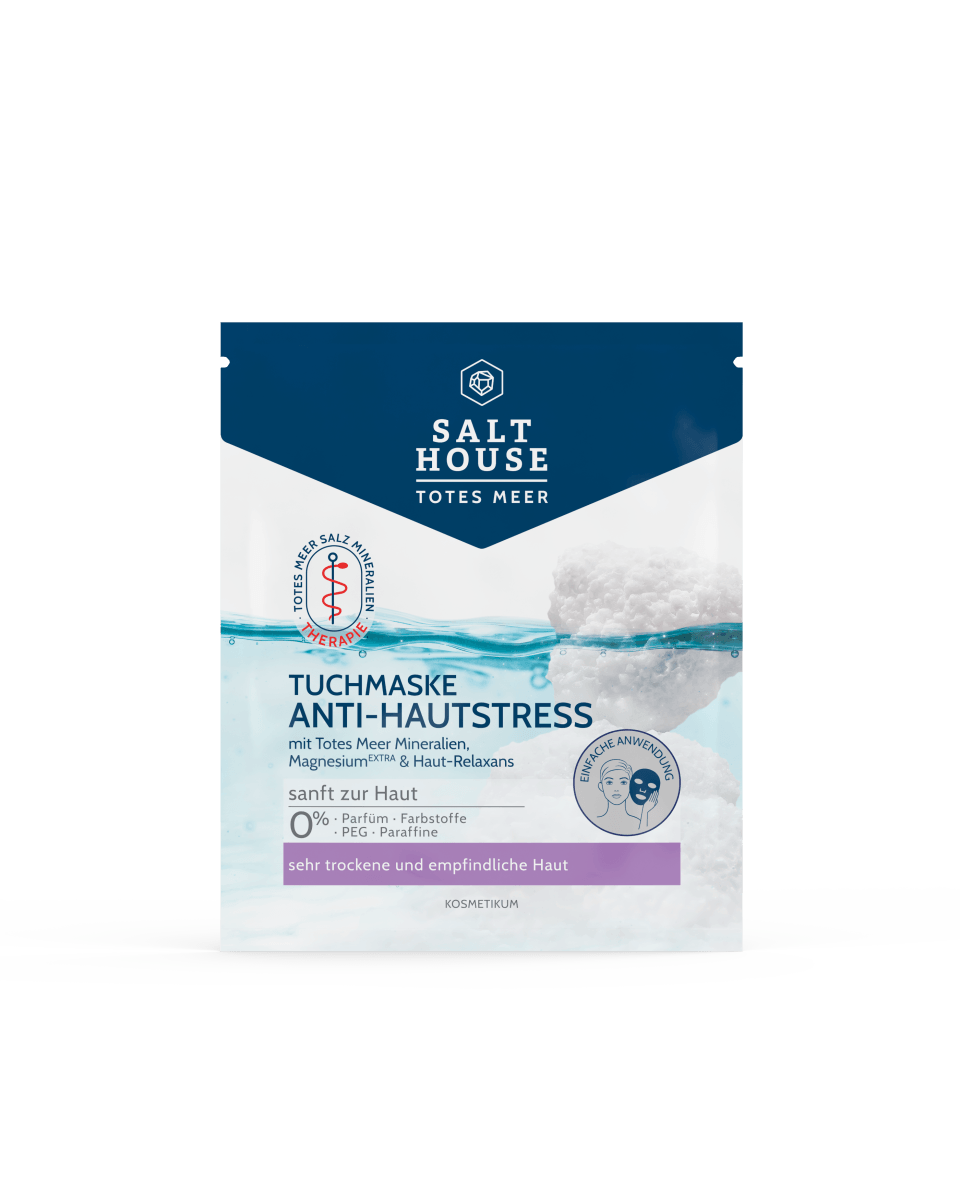 SALTHOUSE® Original Totes Meer Therapie | Tuchmaske | Anti-Hautstress | 1 Stück