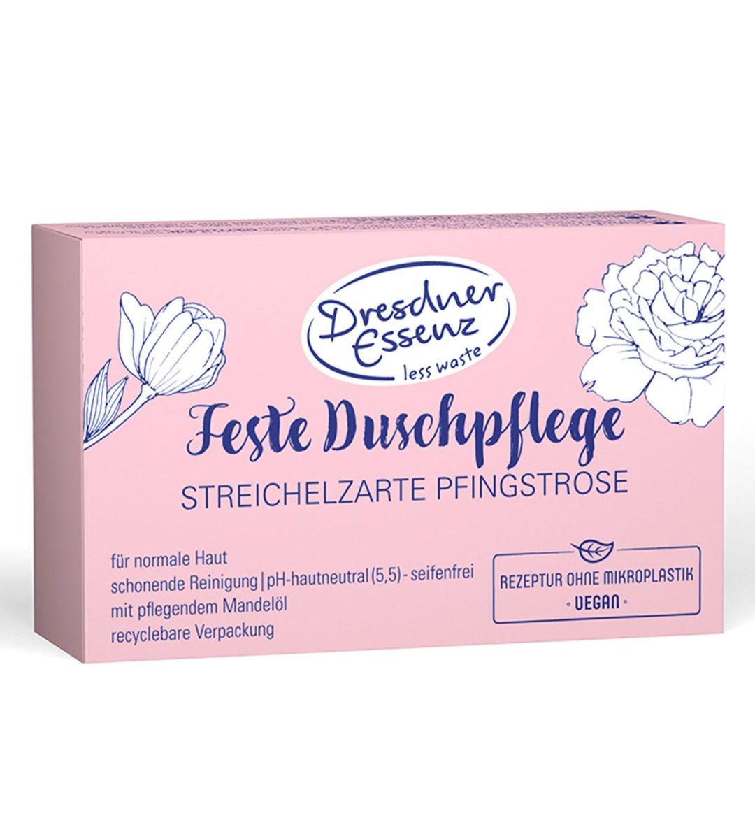 Dresdner Essenz® | Feste Duschpflege | Streichelzarte Pfingstrose | 100 g