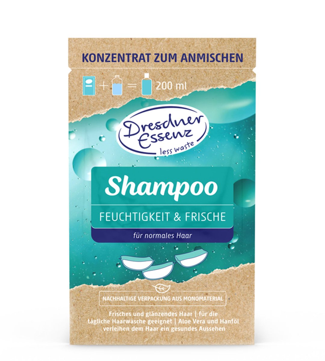 Dresdner-Essenz Less-Waste Shampoo zum Anmischen Feuchtigkeit und Frische 40g