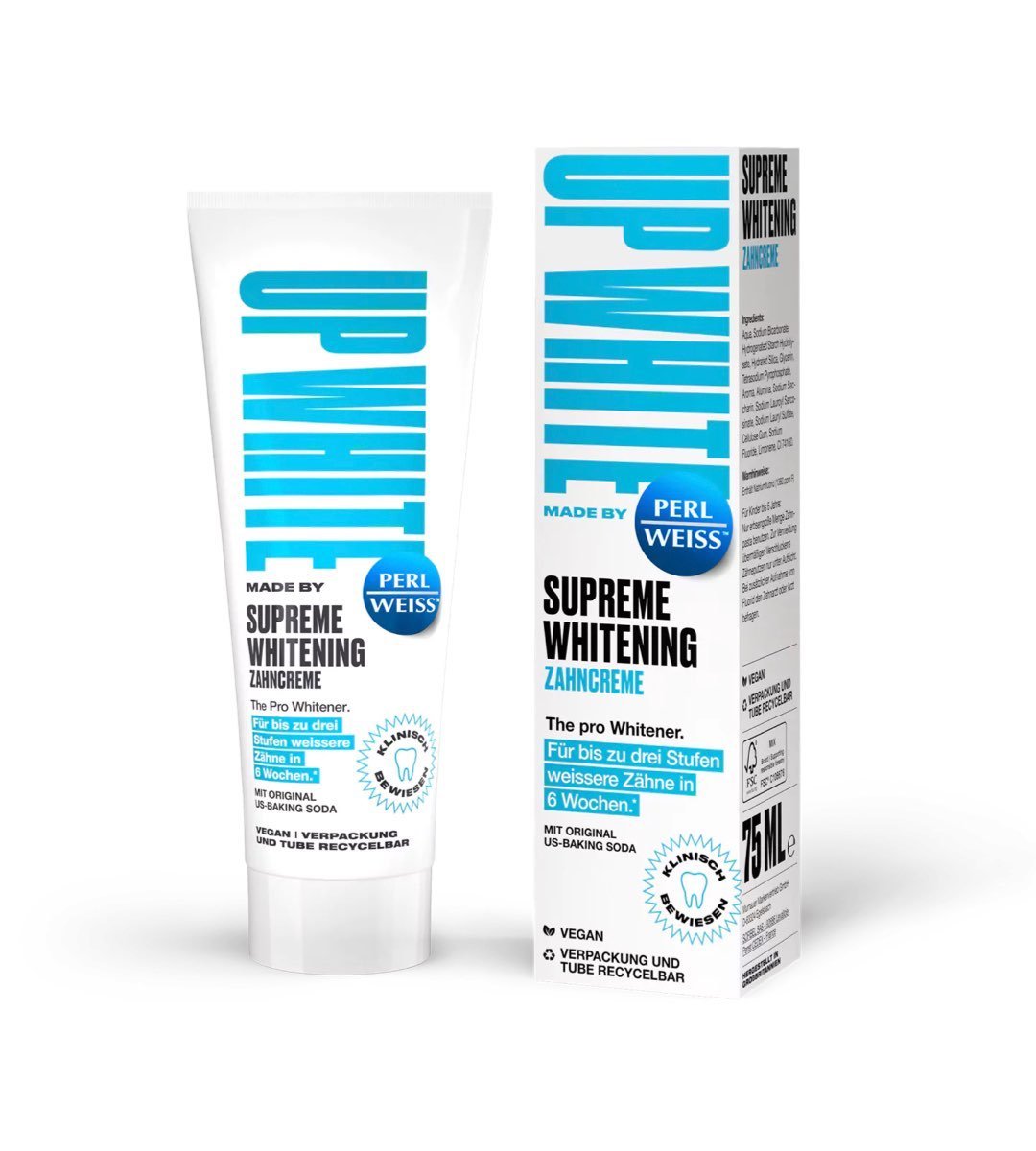 Perlweiss® UP WHITE | Supreme Whitening Toothpaste | 75ml