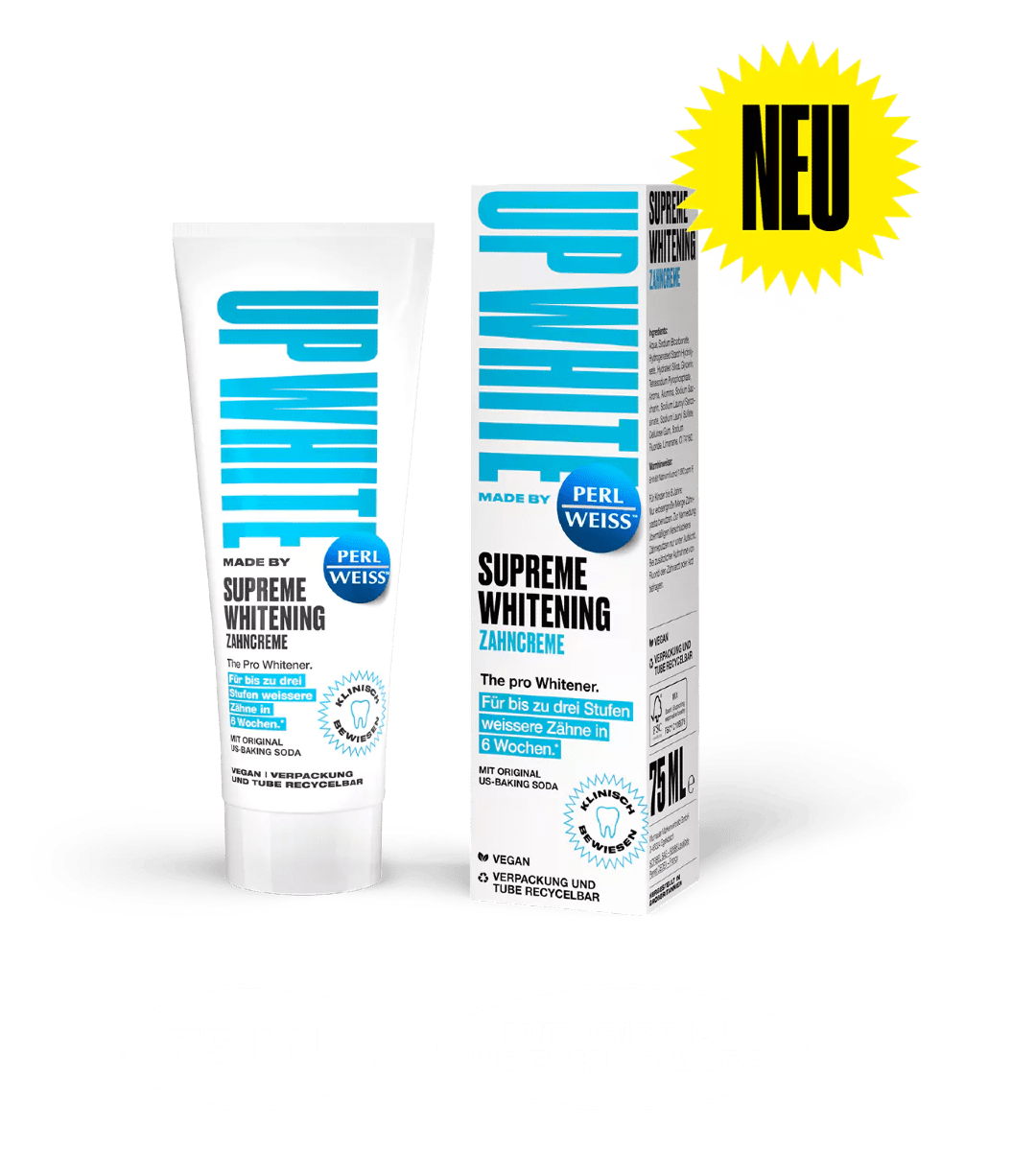 Perlweiss® UP WHITE | Supreme Whitening Toothpaste | 75ml