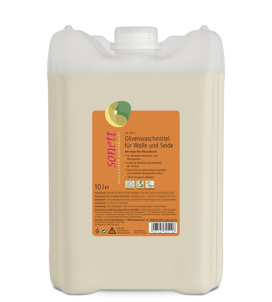Sonett® | Olivenwaschmittel für Wolle und Seide | 10l