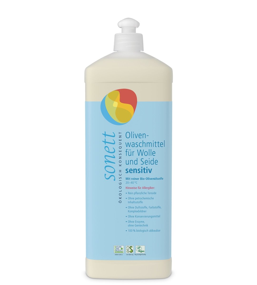 Sonett® | Olivenwaschmittel für Wolle und Seide | sensitiv | 1l