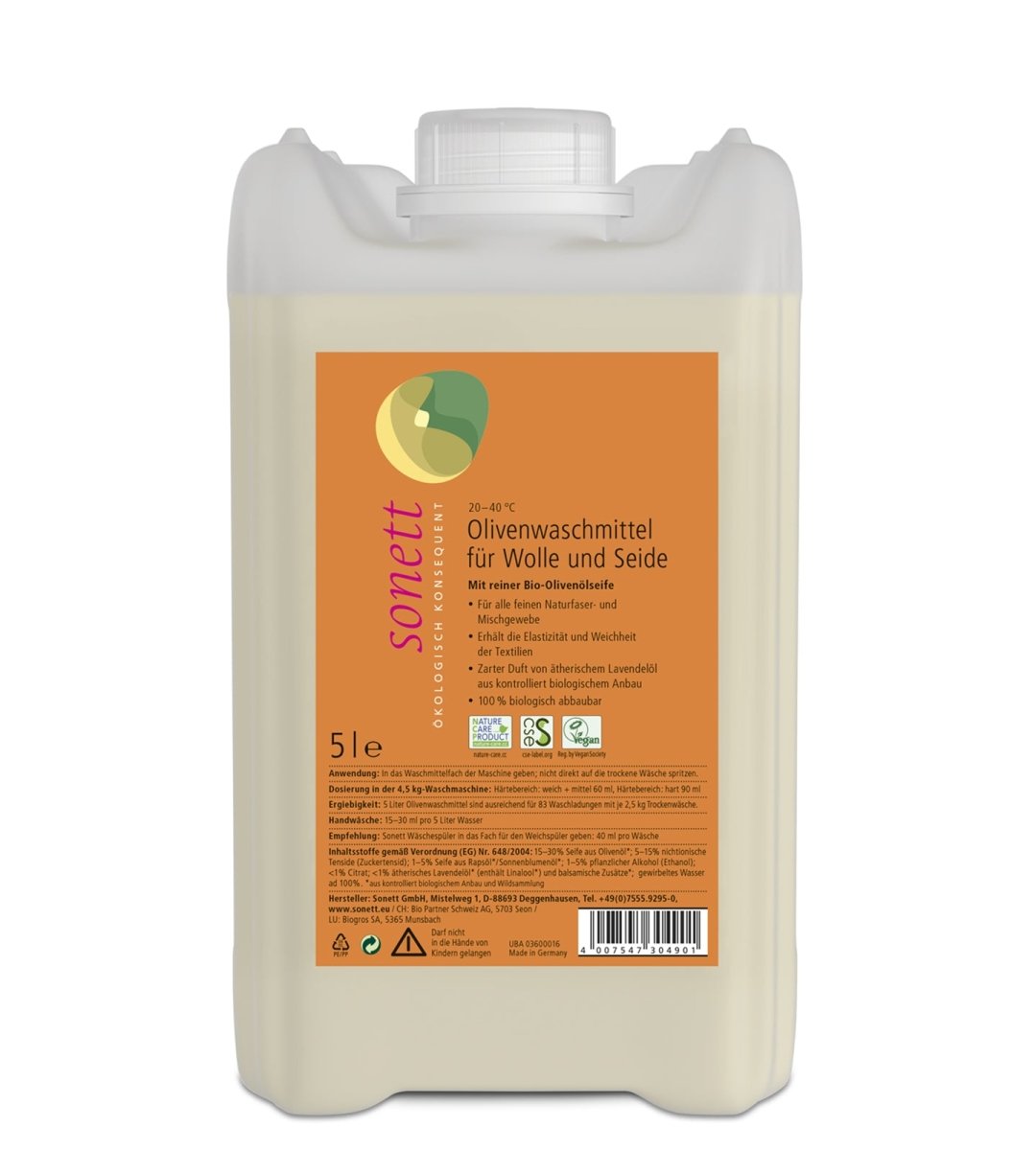 Sonett® | Olivenwaschmittel für Wolle und Seide | 5l
